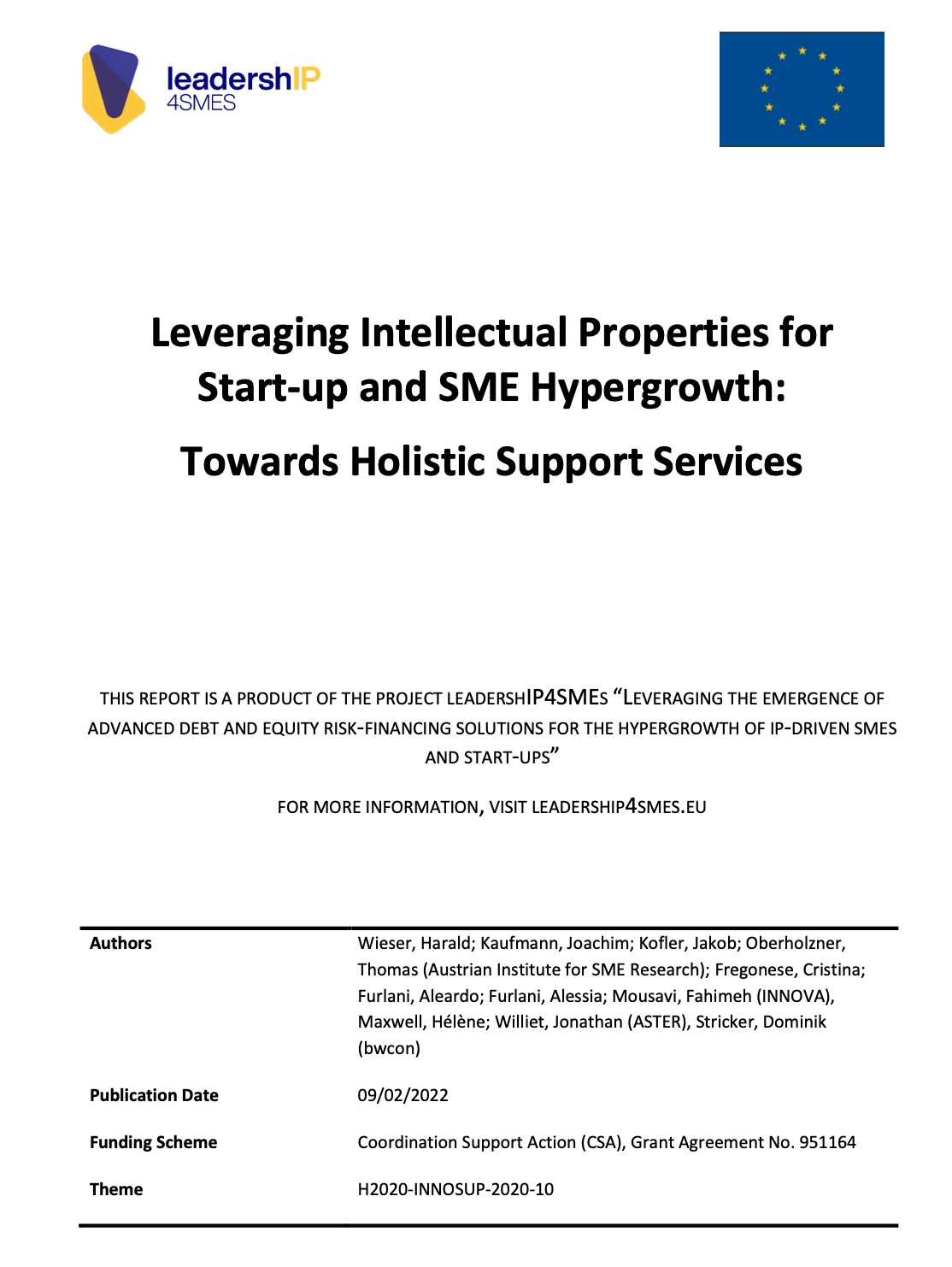 Leveraging Intellectual Properties for Start-up and SME Hypergrowth: Towards Holistic Support Services
